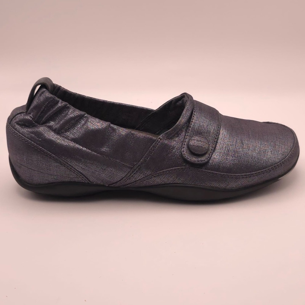 Dansko Women's Carol Shoes Size 39 Boat Pewter Shimmer Suede Loafer LEATHER - Picture 6 of 11